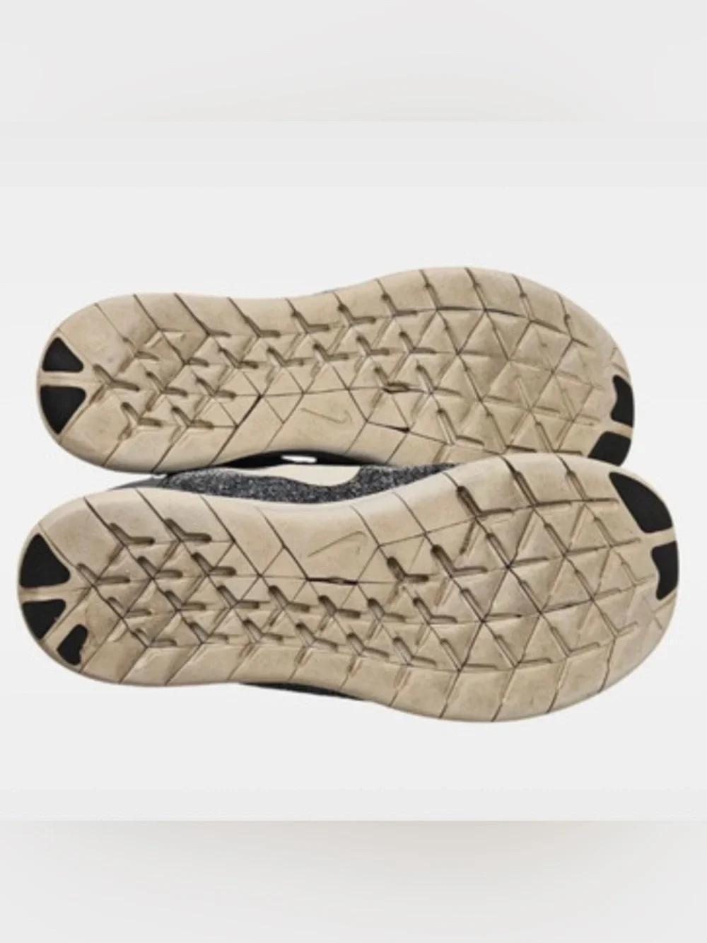 Nike Grey and Black Knit Running Shoes with White Swoosh